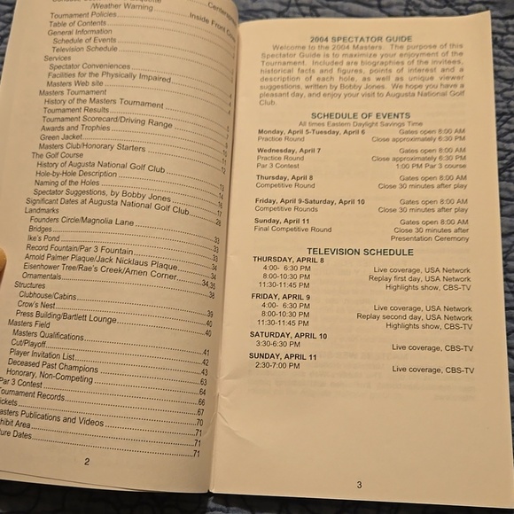 Masters Spectator Guide 2004 - Picture 3 of 4